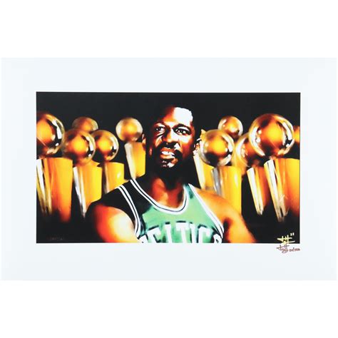 Bill Russell Celtics Le X Lithograph By Joshua Barton Pa