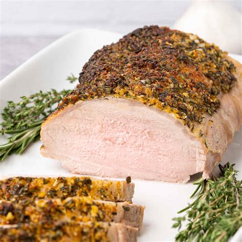 Garlic Herb Crusted Boneless Pork Roast