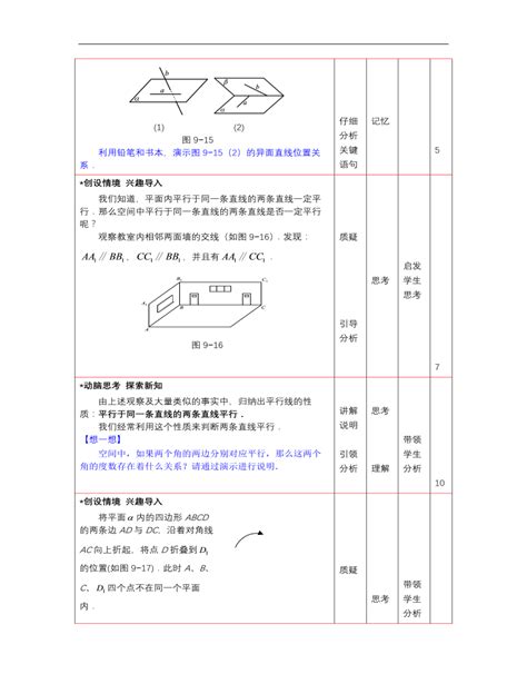 高教版中职数学基础模块下册：92《直线与直线、直线与平面、平面与平面平行的判定》内容型 麦克ppt网