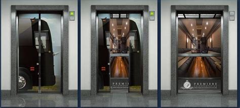 Four Images Of The Doors To An Elevator