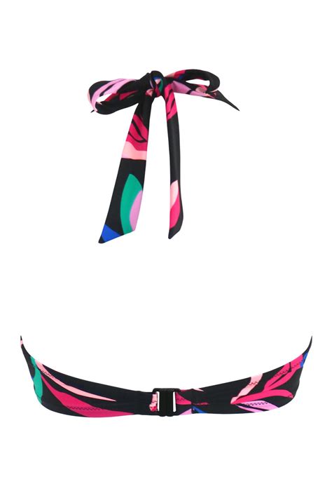 Palermo Underwired Padded Halter Bikini Top In Multi Pour Moi