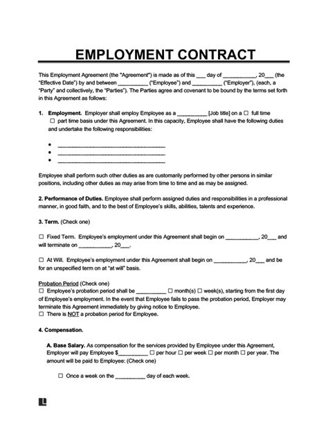 6 Employment Contract Template Word Doctemplates 41328 Hot Sex Picture