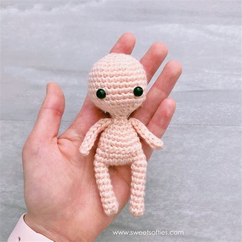 Baby Bean Doll Free Amigurumi Crochet Pattern Human Body Doll Base