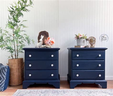 Modern Navy Blue Nightstands Makeover Hometalk