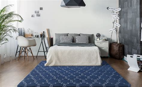 Chicrug Shag Geometric Modern Area Rug For Bedroom 5x7 Feet Memory