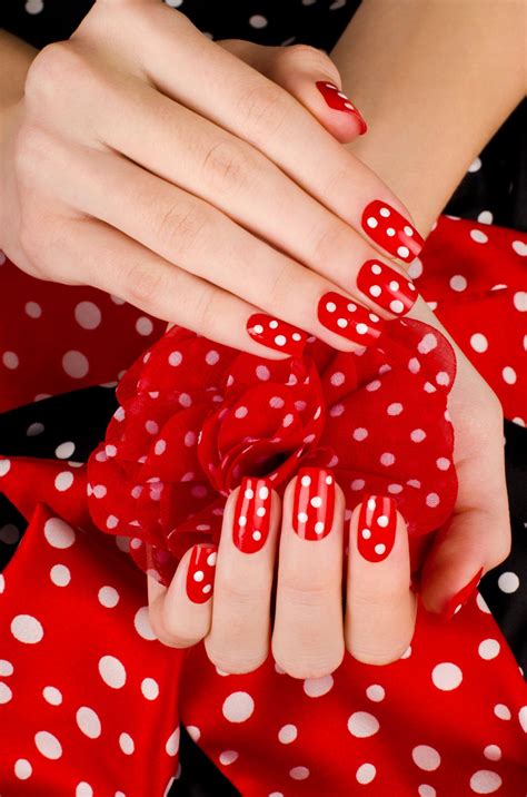 Polka Dot Red White Polka Dot Nails Polka Dots Stripes Dots