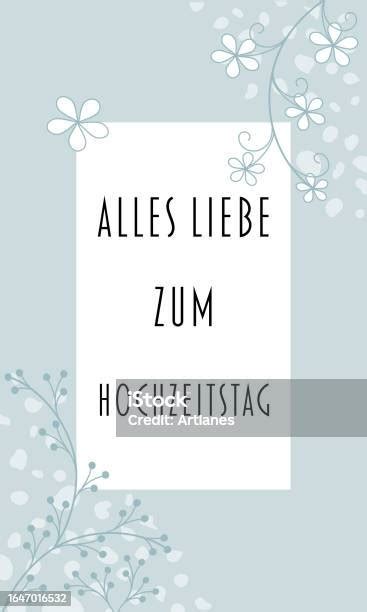 Alles Liebe Zum Hochzeitstag Text In German Language Happy Wedding Anniversary Greeting Card