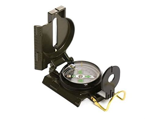 Military Prismatic Sighting Compass W Pouch Army Green Camp Stuffs