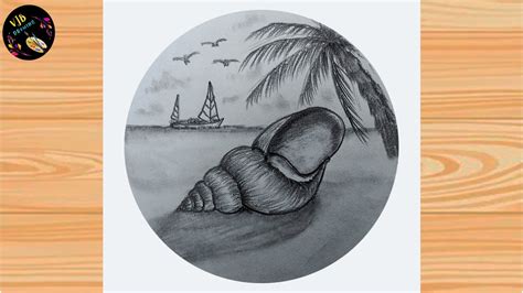 How To Draw A Seashore Scenery Step By Step Easily Drawing With