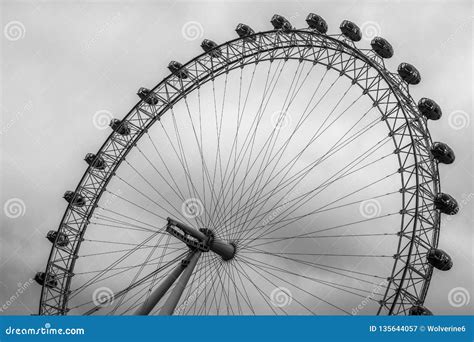 The Detail Of The London Eye Ferris Wheel On The South Bank Of River