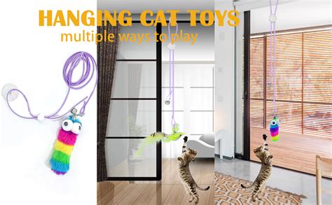 Toulideifaria Interactive Bird Simulation Cat Toy Set Suction Cup Cat Wand Toy For