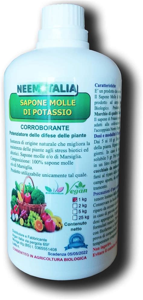 Neem Italia Sapone Molle Di Potassio Per Orto E Frutta Corroborante