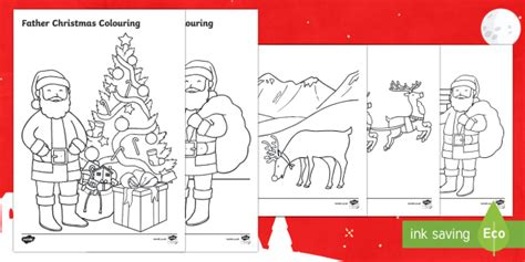 Father Christmas Colouring Pictures Santa Colouring Pages