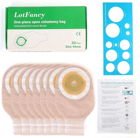 Lotfancy 20 Pcs Colostomy Bags One Piece Drainable Pouches For Ostomy