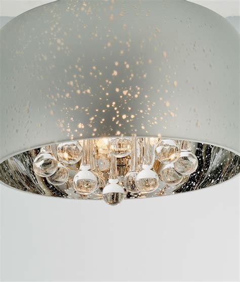 Dome Flush Ceiling Light With Inner Crystals And Highly Reflective