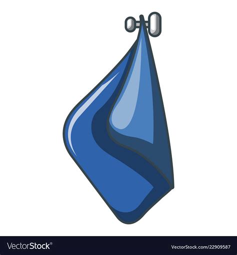 Blue Towel Icon Cartoon Style Royalty Free Vector Image