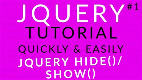 JQuery Tutorial 1 JQuery Effects Hide And Show Ujjwal