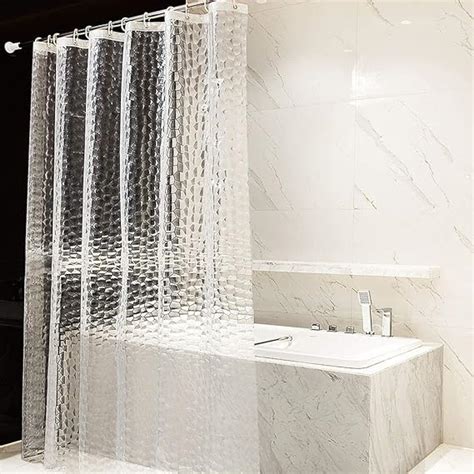 OTraki Shower Curtain 72 X 78 Inch Semi Transparent 3D Water Cube