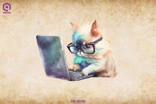 Cute Cat Typing Computer Clipart Bundle Graphic by Quoteer · Creative ...