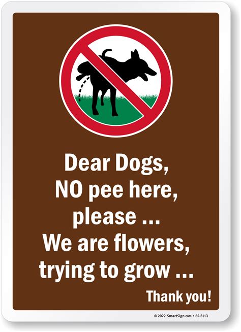 No Pee Here Please Funny No Dog Sign, SKU: S2-5113