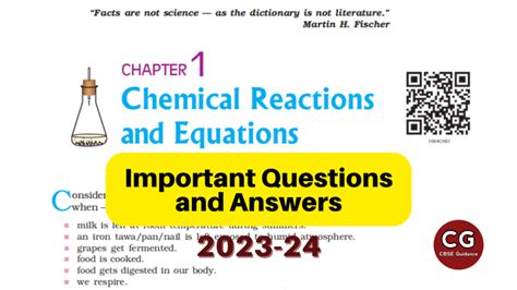 Class Chemical Reactions And Equations Important Questions And