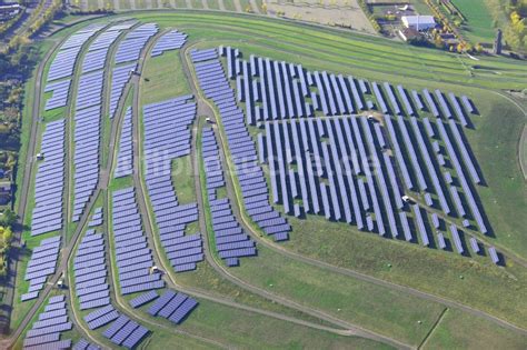 Magdeburg Von Oben Blick Auf Den Solarpark Magdeburg Im Bundesland