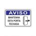 Placa Aviso Mantenha Esta Porta Fechada