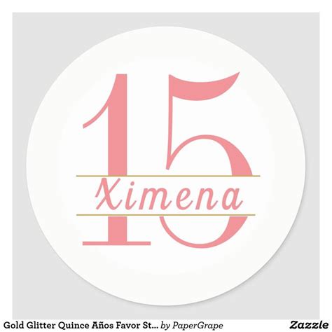 Crea Desde Cero Tu Calcoman A Zazzle Gold Glitter Quince A Os