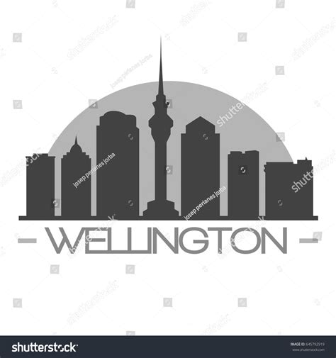 Wellington Skyline Silhouette Skyline Stamp Vector Stock Vector