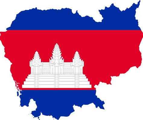 Cambodia Map Flag - Openclipart