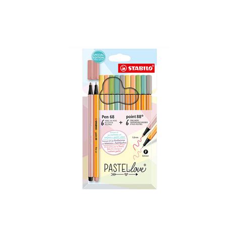 Zestaw flamastrów Point 88 i Pen 68 Pastellove - Stabilo - 12 kolorów
