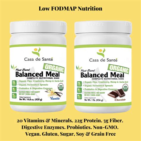 Casa De Sante New Low Fodmap Nutritional Shake Milled