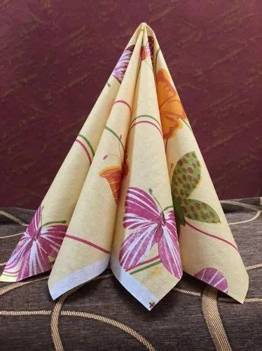 Cotton Yellow Printed Airlaid Napkin For Table Size X Inch At Rs