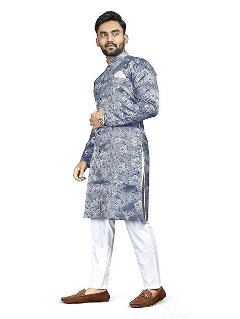 Amzira Mens Cotton Kurta Pajama Sherwani Set