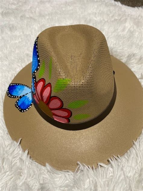 Hand Painted Hat Fedora Sombrero Artesanal Etsy