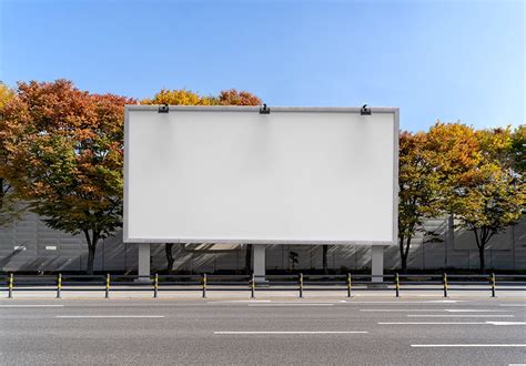 Front View Of Rectangular Roadside City Billboard Mockup Free Download