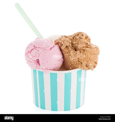 Ice Cream Scoop In Paper Cup Stock Photo Alamy