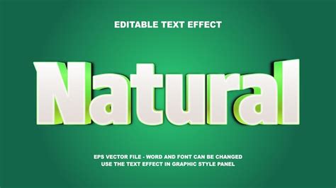 Premium Vector Editable Text Effect Natural D Vector Template