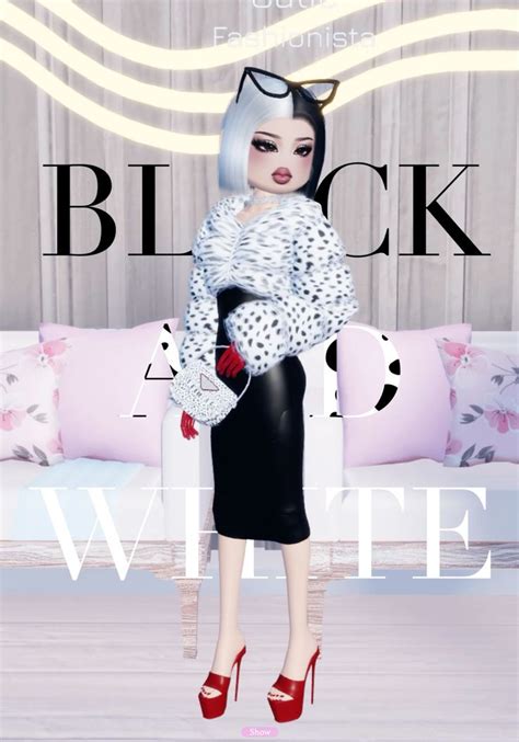 Dress To Impress Outfit Ideas Theme Black And White In 2024 Black