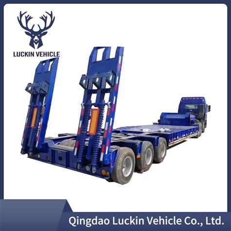 3 4 Axles 50 60 80 100 Tons Low Bed Lowbed Lowboy Loader Drop Deck