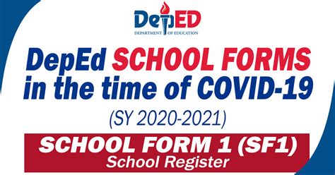 Deped School Form 1 Sf1 In The Time Of Covid 19 Sy 2020 2021