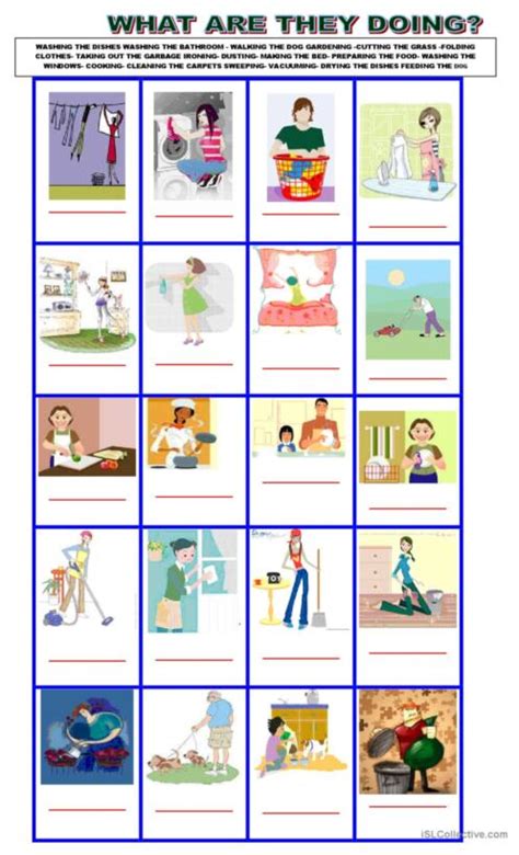 167 Chores English Esl Worksheets Pdf And Doc