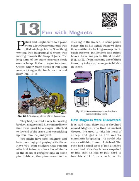 Ncert Book Class 6 Science Chapter 13 Fun With Magnets