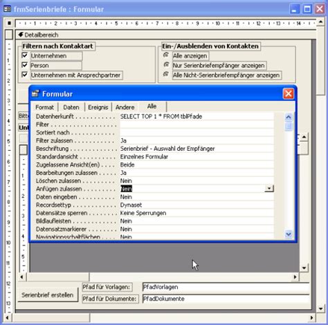 Serienbriefe Mit Word Und Access Access Im Unternehmen