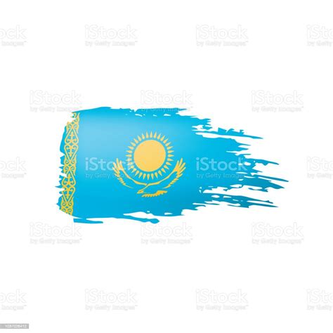 Kazakhstan Flag Vector Illustration On A White Background Stock