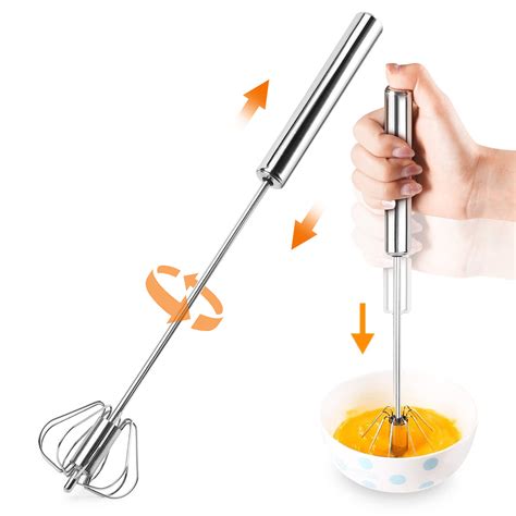 Hirundo Hand Push Whisk Semi Automatic Mini Whisks Inch Stainless