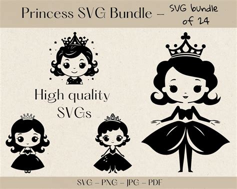 Prinzessin Svg Bundle Prinzessin Svg Prinzessin Clipart Etsyde