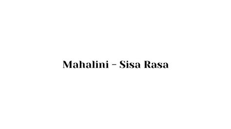 Mahalini Sisa Rasa Lirik Lagu YouTube