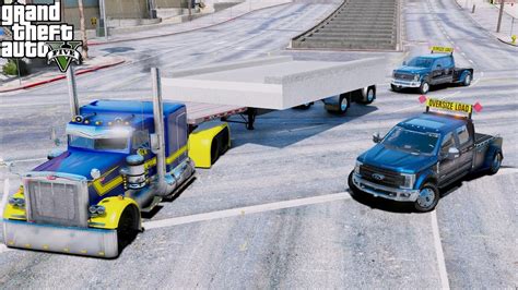 GTA 5 Real Life Mod 281 Ace Trucking Hauling A Wide Oversize Load To A