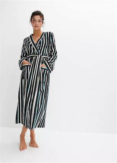 Bonprix Stripy Kimono Dressing Gown Freemans